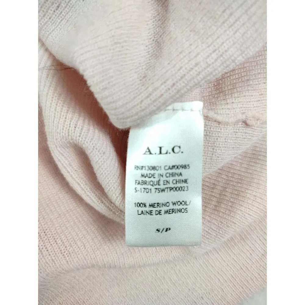 A.L.C. Womens Sweater Small Pink Merino Wool Minimalist‎ Basic Simple Minimal